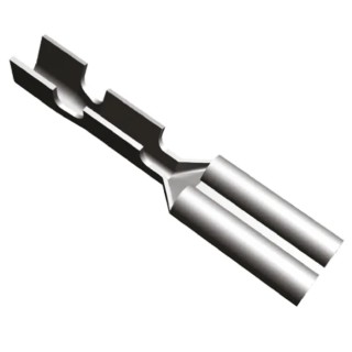TE Connectivity FASTON .110 Black Uninsulated Female Spade Connector, Crimp, 2.79 x 0.51 mm Tab Size, 24 AWG to 22 42067-1