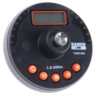 Bahco Digital Torque Tester Handheld Instrument Square 1/4 Drive ±4% Accuracy 1.5Nm to 30Nm Range TAM1430