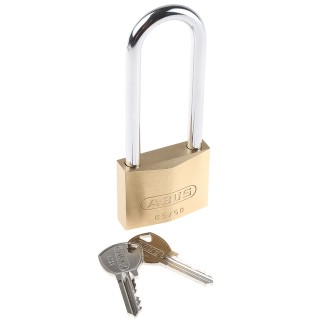 ABUS Keyed Steel and Brass Padlock Weatherproof Keyed Alike 8 mm Shackle, 65 mm Body 65/50HB80 KA6501