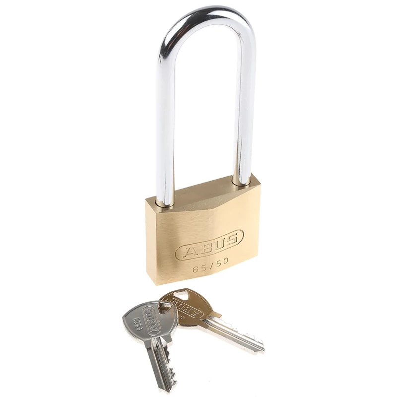 ABUS Keyed Steel and Brass Padlock Weatherproof Keyed Alike 8 mm Shackle, 65 mm Body 65/50HB80 KA6501