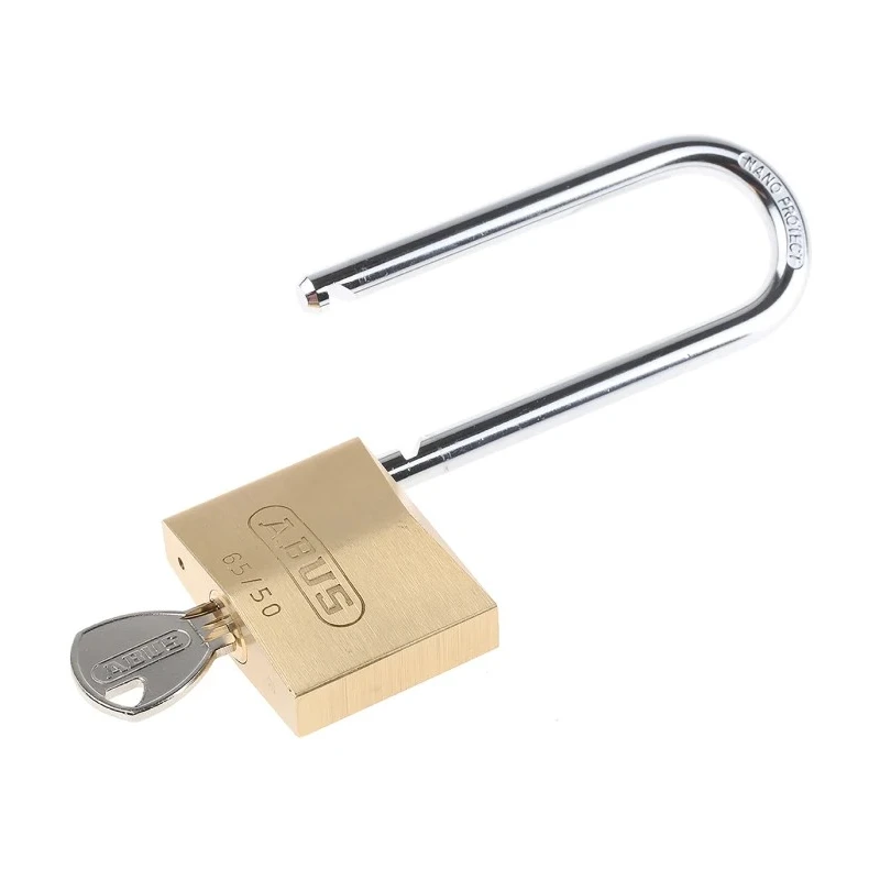 ABUS Keyed Steel and Brass Padlock Weatherproof Keyed Alike 8 mm Shackle, 65 mm Body 65/50HB80 KA6501