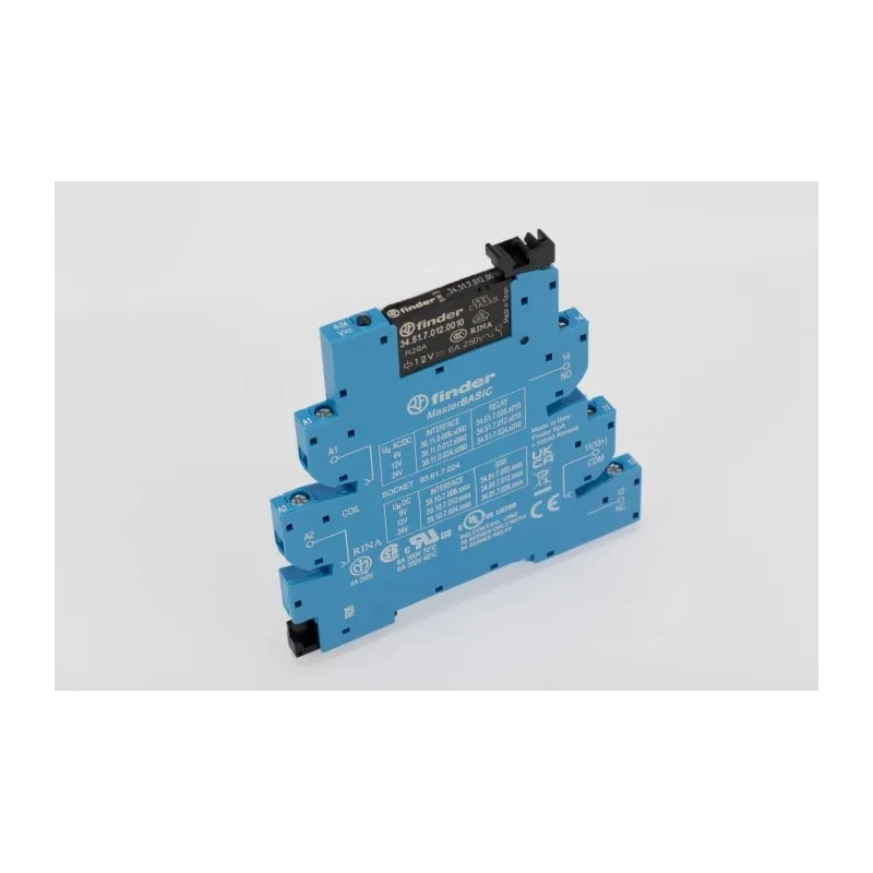 Finder 39 Series Interface Relay, DIN Rail Mount, 12V AC/DC Coil, SPDT Contact, 15mA Coil Current 39.11.0.012.0060