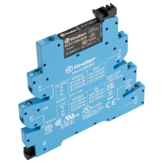 Finder 39 Series Interface Relay, DIN Rail Mount, 24V AC/DC Coil, SPDT Contact, 6A Switching Current, 11mA 39.11.0.024.0060