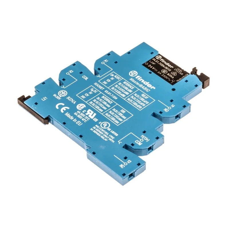 Finder 39 Series Interface Relay, DIN Rail Mount, 24V AC/DC Coil, SPDT Contact, 6A Switching Current, 11mA 39.11.0.024.0060