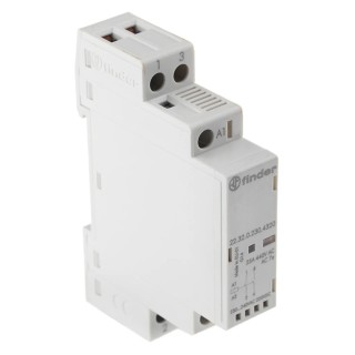 Finder 2-Pole Contactor 25 A 240V AC Coil, 2 NO Auxiliary Contacts, 2.2 W Power, Model 22.32.0.230.4320