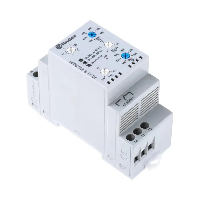 Finder Monitoring Relay 3 Phase SPDT DIN Rail Mount Voltage Sensing 300-480V AC 6A 70.41.8.400.2030