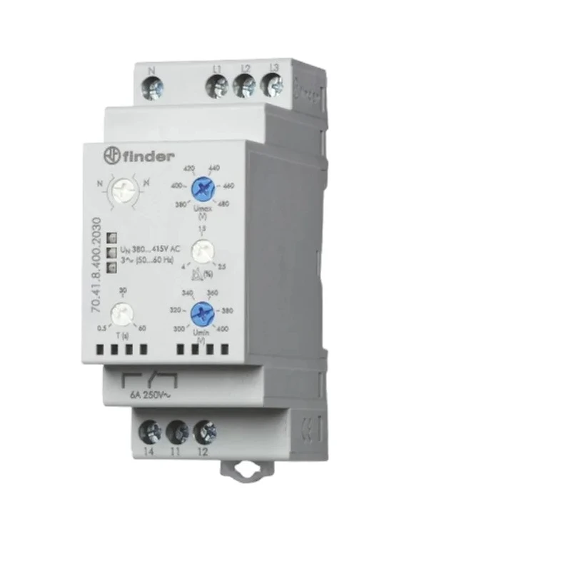 Finder Monitoring Relay 3 Phase SPDT DIN Rail Mount Voltage Sensing 300-480V AC 6A 70.41.8.400.2030