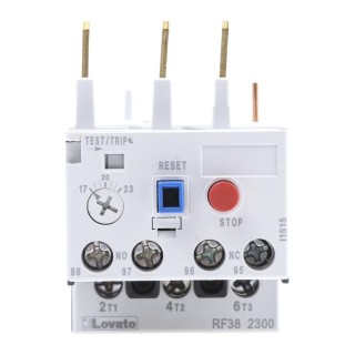 Lovato Electric Thermal Overload Relay NO/NC 17A, 23 A F.L.C, 38A Contact Rating, 2.4 W, 690V AC 3P RF38