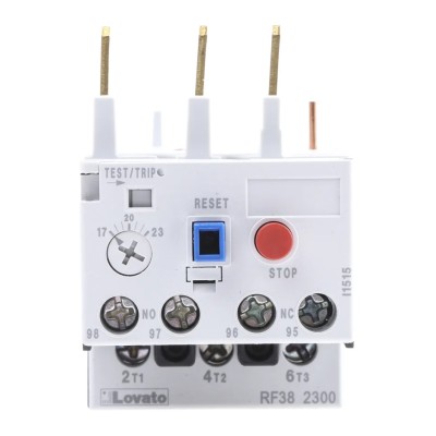Lovato Electric Thermal Overload Relay NO/NC 17A, 23 A F.L.C, 38A Contact Rating, 2.4 W, 690V AC 3P RF38