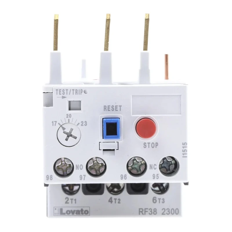 Lovato Electric Thermal Overload Relay NO/NC 17A, 23 A F.L.C, 38A Contact Rating, 2.4 W, 690V AC 3P RF38