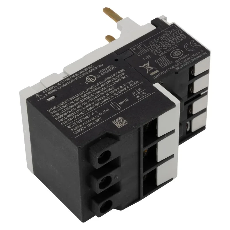 Lovato Electric Thermal Overload Relay 24-32A Adjustable Current Range, 32A Contact Rating, 690V AC, 3-Pole RF38