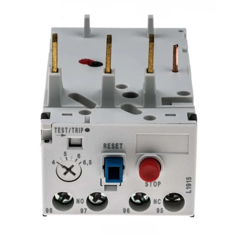 Lovato Electric Thermal Overload Relay 1 NO/1 NC, 4A-6.5A F.L.C, 38A Contact Rating, 690V AC, Manual Reset RF38