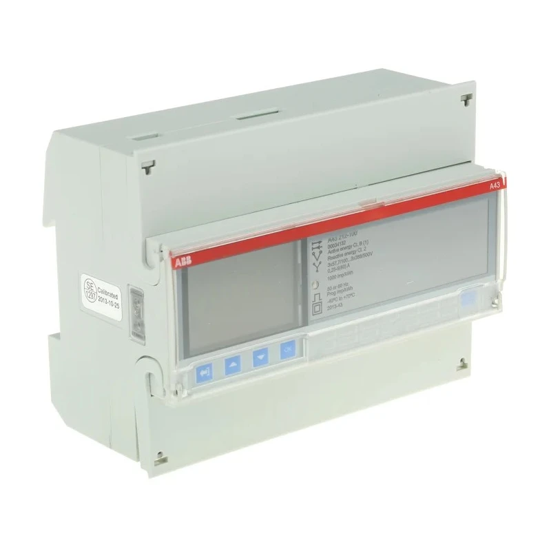 ABB 3 Phase Direct Connected LCD Energy Meter 80A Current Rating DIN Rail Mounting A43 Series 2CMA170522R1000 A43 212-100