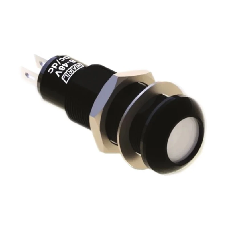 Marl Panel Mount LED Indicator, Red, , 690 Series, 9.6 x 8.7 mm Mount Hole, Solder Tab Termination, IP67, 8-48V 690-501-66