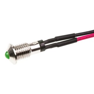 Marl Green LED Panel Mount Indicator, 6 mm Mount Hole Size, Lead Pin Termination, 2.8V Forward Voltage 570-314-04-40