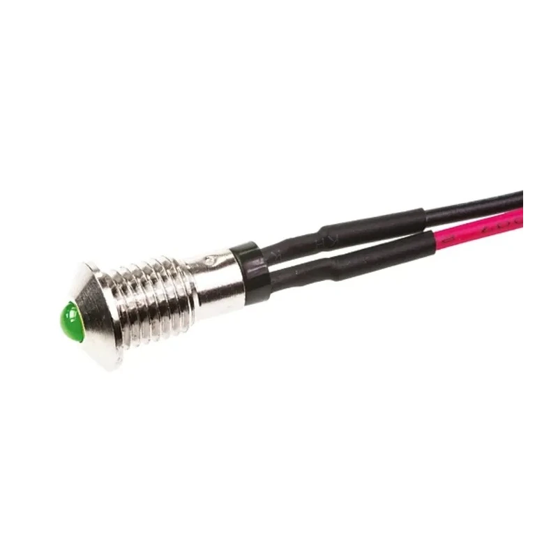 Marl Green LED Panel Mount Indicator, 6 mm Mount Hole Size, Lead Pin Termination, 2.8V Forward Voltage 570-314-04-40