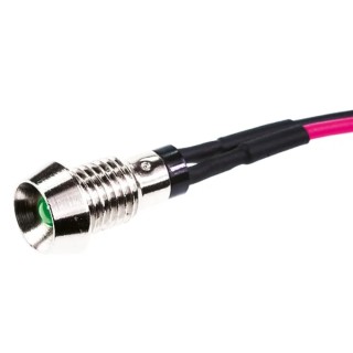 Marl LED Green Panel Mount Indicator 6 mm Mount Hole Size, Lead Pin Termination, 2.8V Forward Voltage, 572-314-04-40