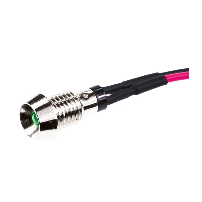 Marl LED Green Panel Mount Indicator 6 mm Mount Hole Size, Lead Pin Termination, 2.8V Forward Voltage, 572-314-04-40