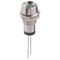 Marl Green LED Panel Mount Indicator 8 mm Nickel Plated Brass, Lead Pin Termination 2.8V 573-514-04