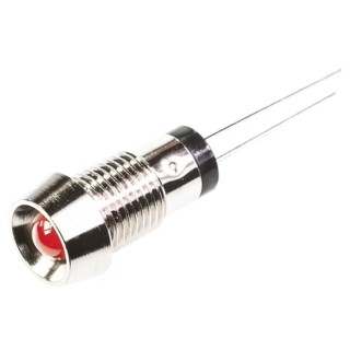 Marl Red Panel Mount Indicator LED, Lead Wire Termination, 2.8 V, IP67, 8 mm IP67
