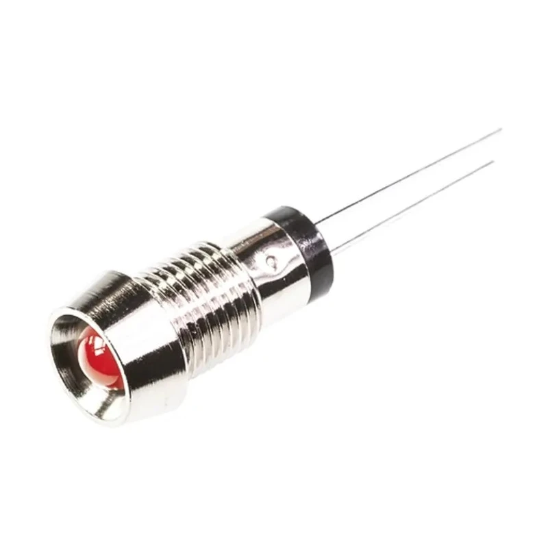 Marl Red Panel Mount Indicator LED, Lead Wire Termination, 2.8 V, IP67, 8 mm IP67