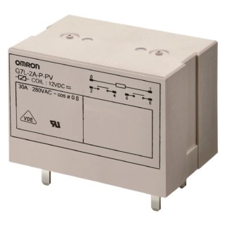Omron Power Relay PCB Mounting 24V DC Coil 30A Switching Current DPST G7L-2A-P-PV DC24