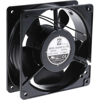 RS PRO AC Dual Bearing Axial Fan 230V AC, 15 W, 186.9 m³/h, IP44, 119.5 mm Frame Size, Sleeve Bearing IP44