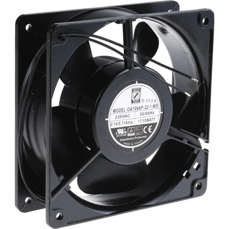 RS PRO AC Dual Bearing Axial Fan 230V AC, 15 W, 186.9 m³/h, IP44, 119.5 mm Frame Size, Sleeve Bearing IP44