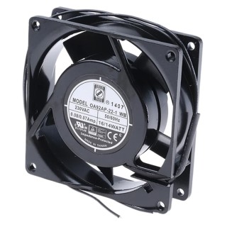 RS PRO AC Dual Bearing Axial Fan 230V AC 13W 59.5 m³/h 3000 rpm IP44 92 mm Square Frame IP44
