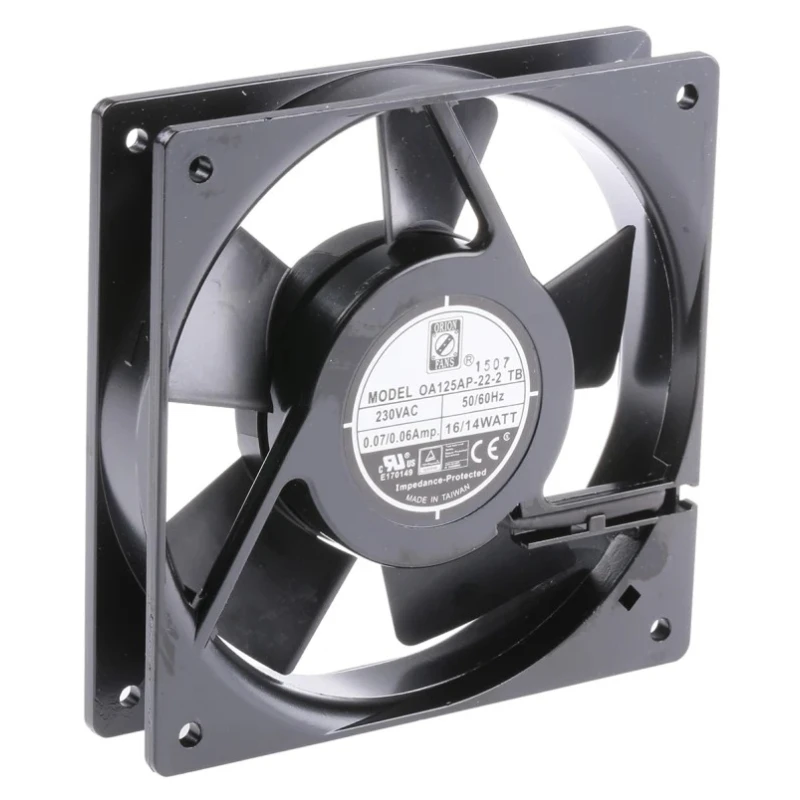 RS PRO AC Dual Ball Bearing Axial Fan, 230V AC, 102 m³/h, 14 W, IP44 Protection, 119.5mm x 119.5mm x 26.2mm Frame IP44
