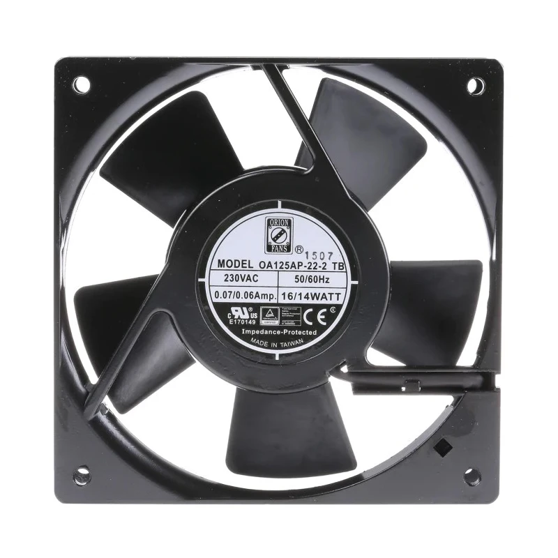 RS PRO AC Dual Ball Bearing Axial Fan, 230V AC, 102 m³/h, 14 W, IP44 Protection, 119.5mm x 119.5mm x 26.2mm Frame IP44