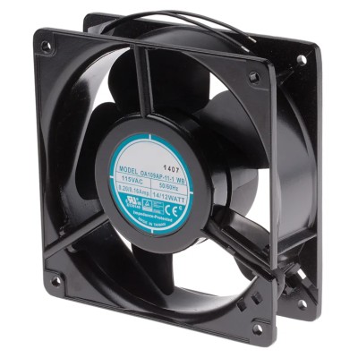 RS PRO AC Dual Ball Bearing Axial Fan, 115V AC, 15W, 186.9 m³/h Air Flow, IP44 Protection, 119.5 mm Frame Size, Model IP44