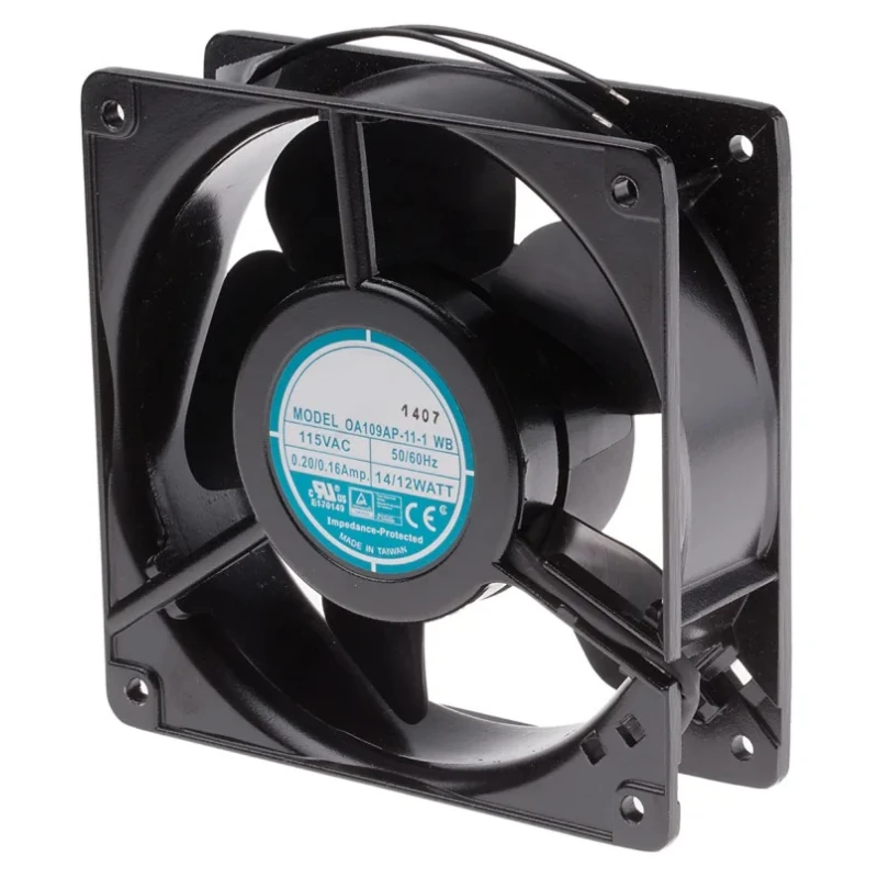 RS PRO AC Dual Ball Bearing Axial Fan, 115V AC, 15W, 186.9 m³/h Air Flow, IP44 Protection, 119.5 mm Frame Size, Model IP44