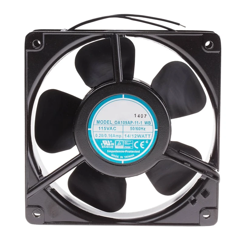 RS PRO AC Dual Ball Bearing Axial Fan, 115V AC, 15W, 186.9 m³/h Air Flow, IP44 Protection, 119.5 mm Frame Size, Model IP44