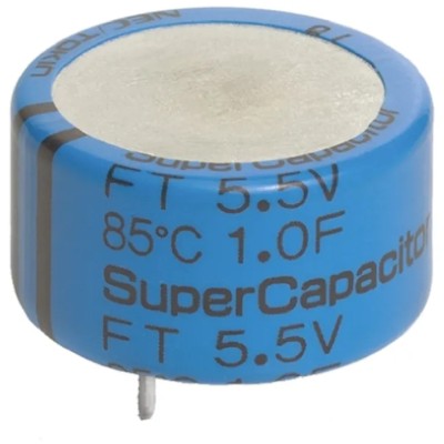 KEMET 0.1 F Electric Double Layer Supercapacitor 5.5 V dc, Through Hole, Radial Terminal FTW0H104ZF