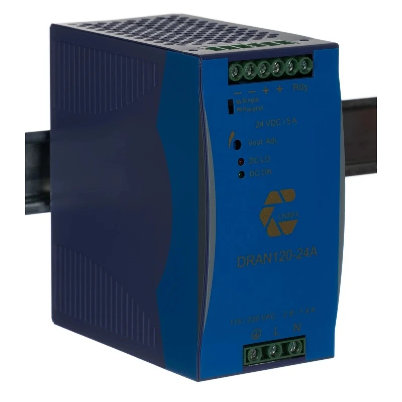Block DRAN120 Switched Mode DIN Rail Power Supply 230V AC Input, 24V DC 5A Output, 120W DRAN120-24A