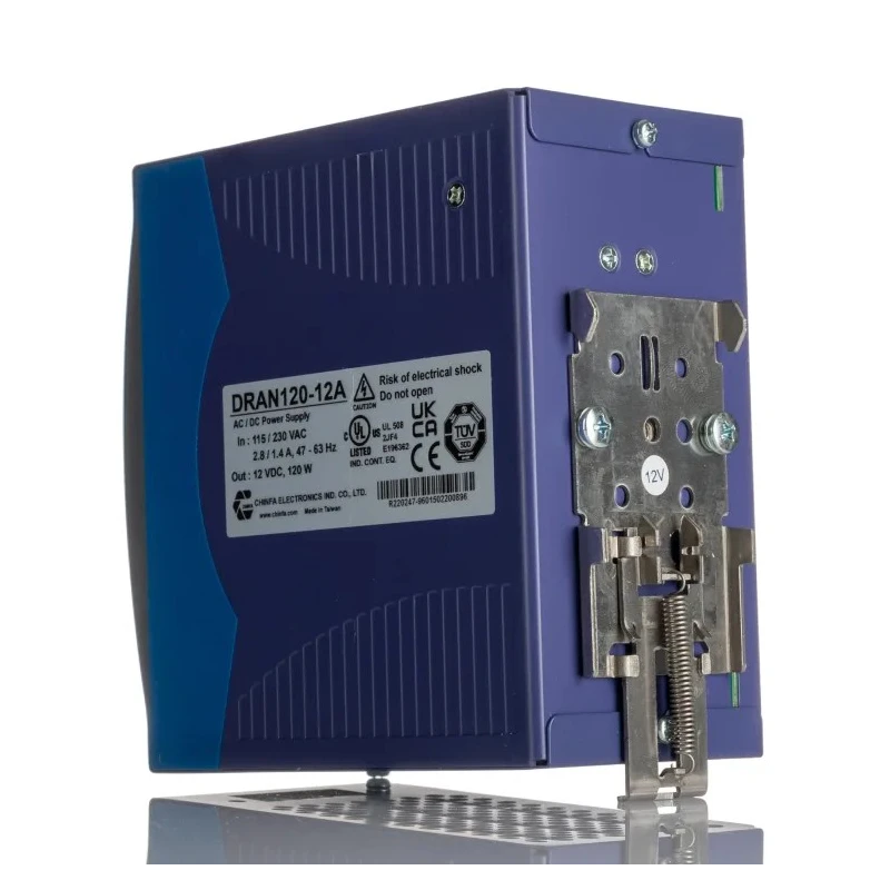 Mean Well DRAN120 Switch Mode DIN Rail Power Supply 230V AC Input 12V DC, 10 A Output, 120 W DRAN120-12A