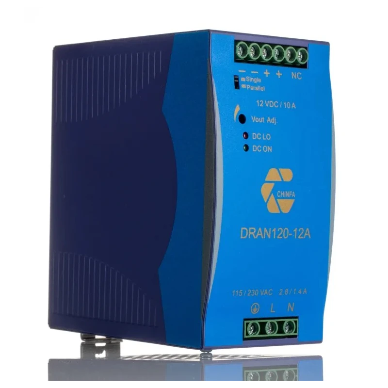 Mean Well DRAN120 Switch Mode DIN Rail Power Supply 230V AC Input 12V DC, 10 A Output, 120 W DRAN120-12A