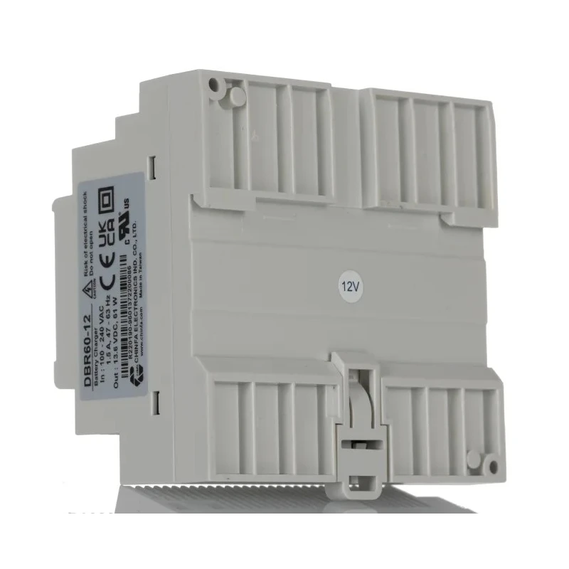Chinfa DIN Rail Battery Charger for Lead Acid Batteries 13.6 V / 27.2 V DC 4.5 A Maximum Charge Current DBR60-12
