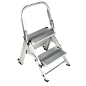 RS PRO 2 Tread Aluminium Steps 0.44m Platform Height, Silver 789-8508