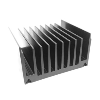 RS PRO Aluminium Heatsink Universal Rectangular Alu Black Anodised 0.48°C/W 65 mm x 300 mm x 119 mm 789-8589
