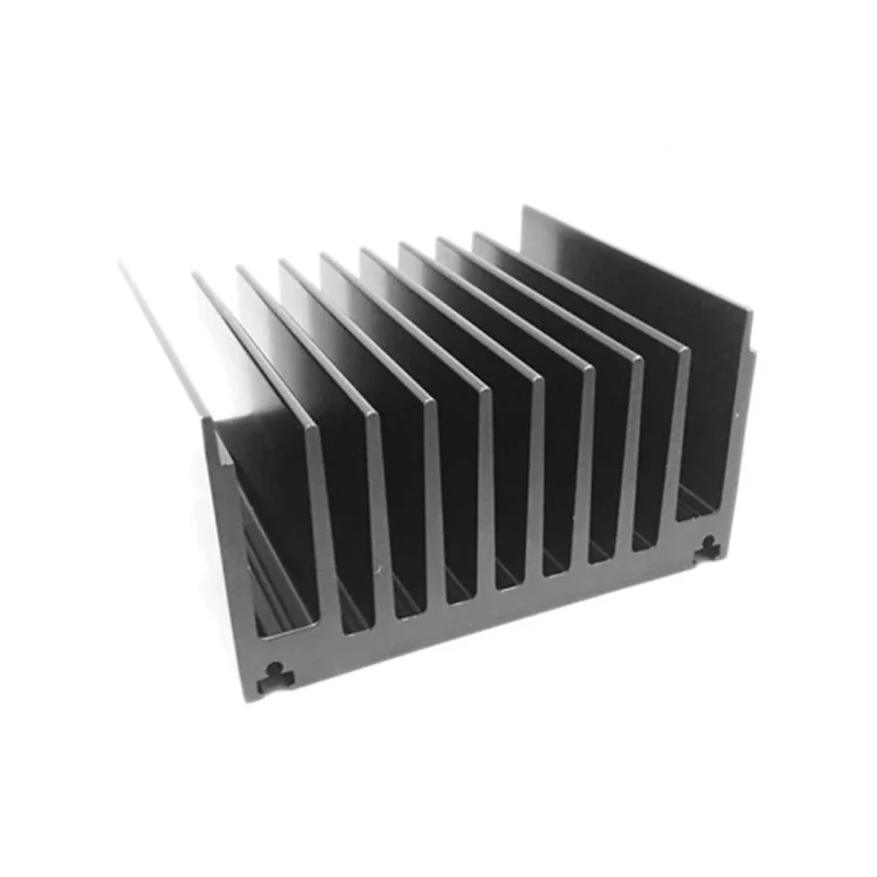 RS PRO Aluminium Heatsink Universal Rectangular Alu Black Anodised 0.48°C/W 65 mm x 300 mm x 119 mm 789-8589