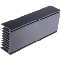 RS PRO Aluminium Heatsink Universal Rectangular Alu Black Anodised 0.48°C/W 65 mm x 300 mm x 119 mm 789-8589