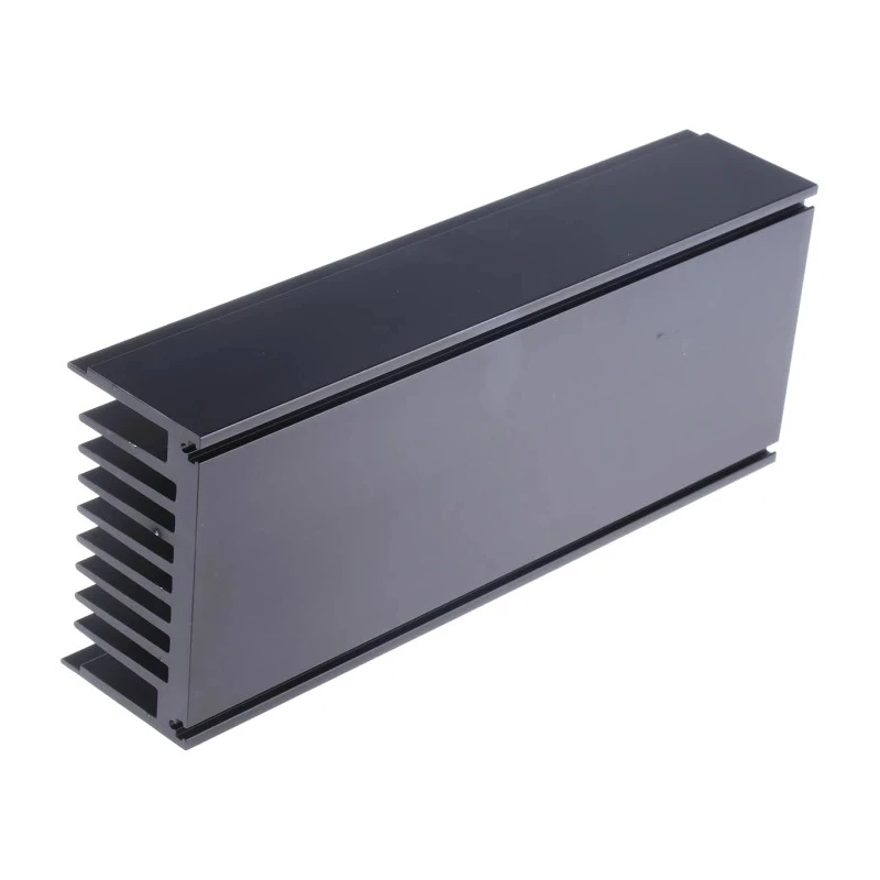 RS PRO Aluminium Heatsink Universal Rectangular Alu Black Anodised 0.48°C/W 65 mm x 300 mm x 119 mm 789-8589