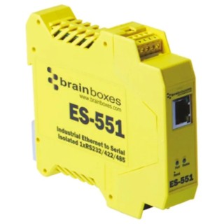 Brainboxes RJ45 Ethernet Media Converter Single Mode 100Mbps Half Duplex 