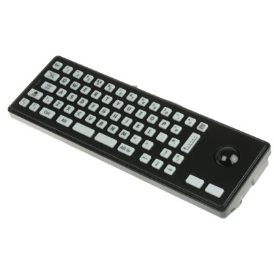 Storm Wired USB PS2 Compact Trackball Keyboard QWERTY UK Black Industrial Grade 2210-452212