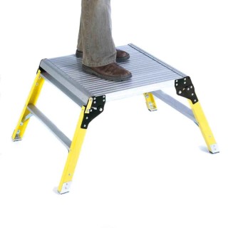 RS Pro 2 Tread Aluminium Steps 0.47m Platform Height, Silver 789-8485