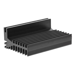 RS PRO Heatsink Universal Rectangular Aluminium, Anodised Black, 3.7°C/W Thermal Resistance, 28 mm x 75 mm x 50 mm 789-8592