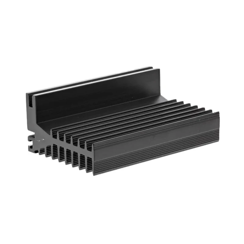 RS PRO Heatsink Universal Rectangular Aluminium, Anodised Black, 3.7°C/W Thermal Resistance, 28 mm x 75 mm x 50 mm 789-8592