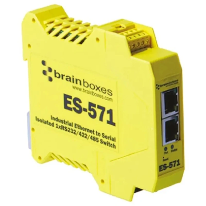 Brainboxes Ethernet Media Converter, 10 BaseT, 100 BaseTX, Single Mode, 100Mbps, Full Duplex ES-571